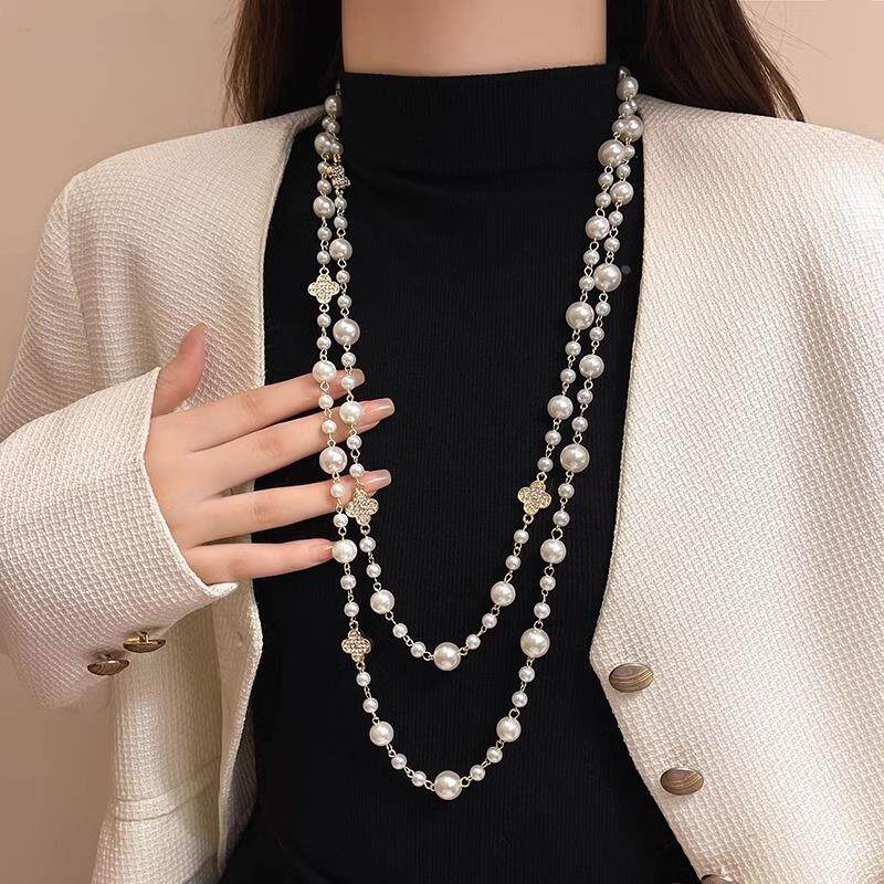 MaisonCleo「眼前一亮」气质高级感珍珠毛衣链秋冬长款项链女款