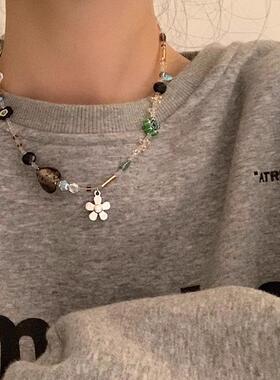 MaisonCleo水晶爱心串珠项链