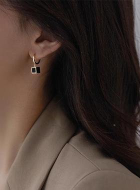 MaisonCleo小众设计感耳坠黑色冷性风气质百搭耳环女夏2025年新款