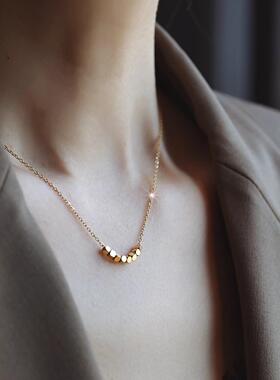 MaisonCleo小方糖碎银锁骨链