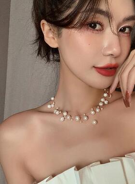 MaisonCleo满天星珍珠锁骨链