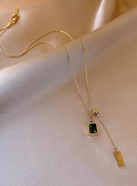 MaisonCleo祖母绿方糖锁骨链