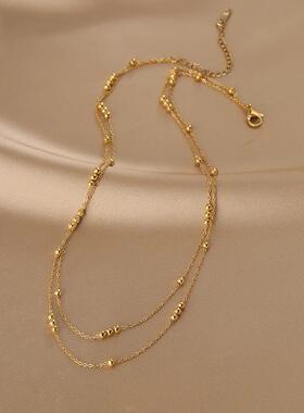 MaisonCleo双层叠戴冷淡风锁骨链