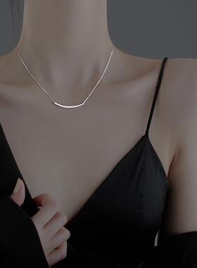 MaisonCleo微笑纯银锁骨链新款