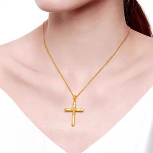 MaisonCleo「精致出挑」黄金色十字架男女款项链时尚潮酷百搭饰品