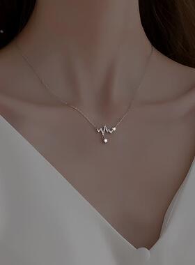 MaisonCleo银色心电图锁骨链