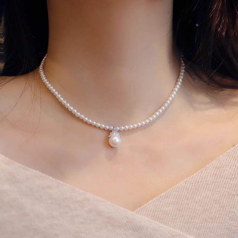 MaisonCleo「气质设计」轻奢锆石珍珠项链配饰女小众设计感毛衣链