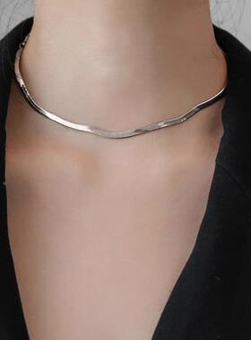 MaisonCleo金色纯银蛇骨链项链