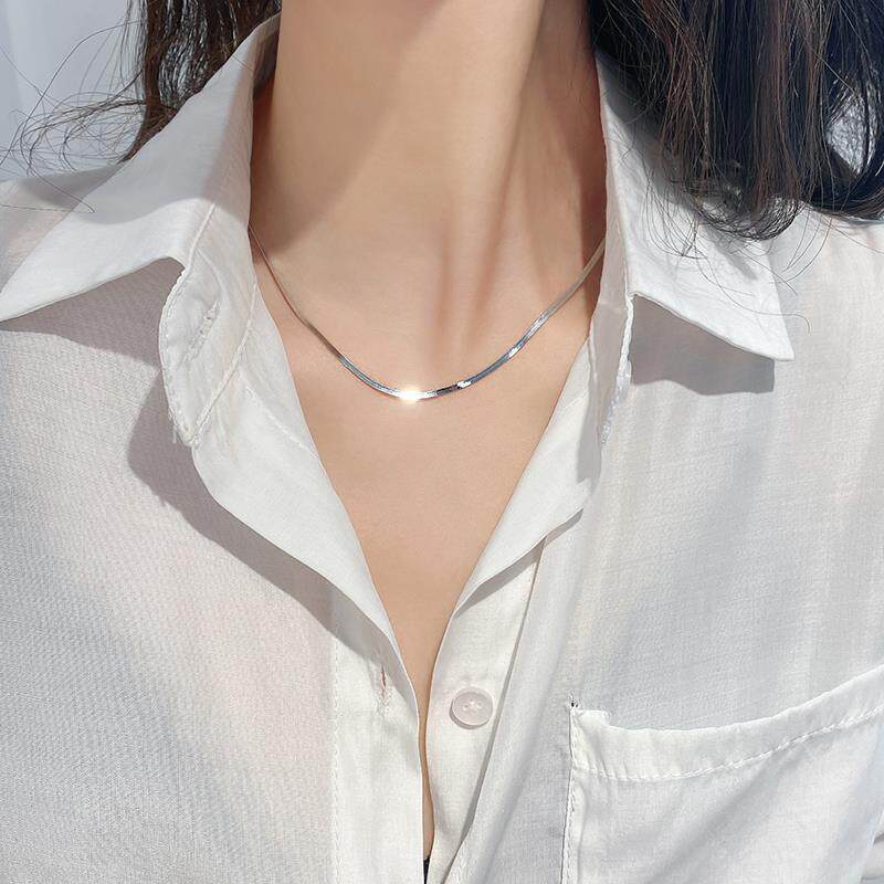 MaisonCleo纯银刀片锁骨链女款