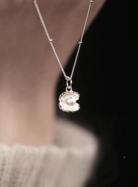 MaisonCleo925银贝母锁骨链