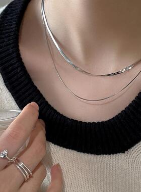 MaisonCleoS925纯银双层锁骨链