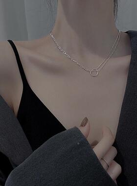 MaisonCleo小众圆环纯银锁骨链