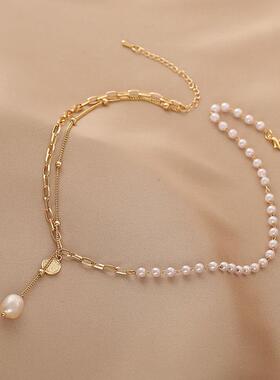 MaisonCleo珍珠流苏锁骨链送女友