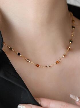 MaisonCleo多巴胺天然石锁骨链