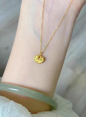 古典金色磨砂本命年如意项链