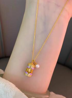 新中式古法招财转运女款锁骨链