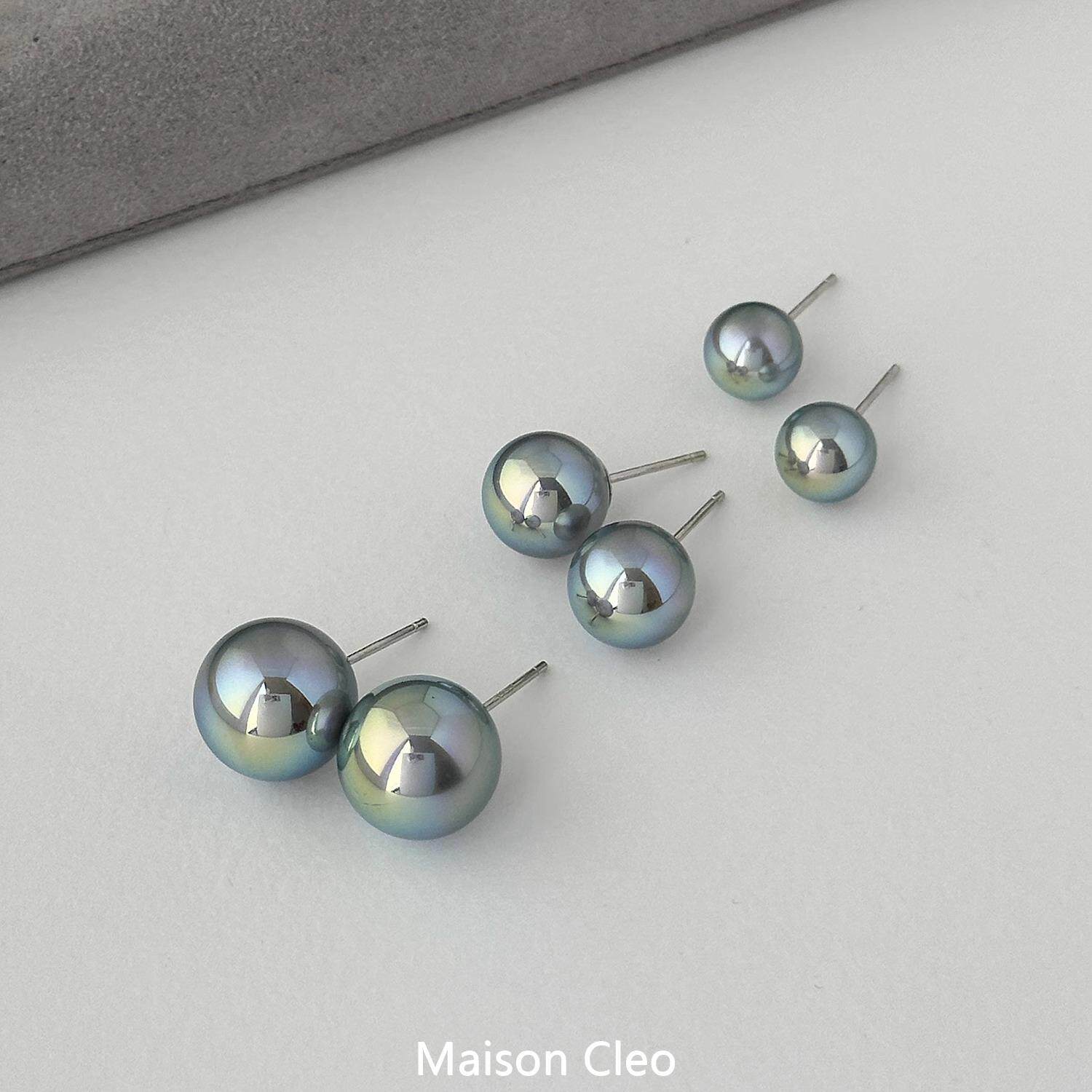 MaisonCleo「颜值超高」海水伴彩真多麻珍珠耳钉2026新款耳环气质