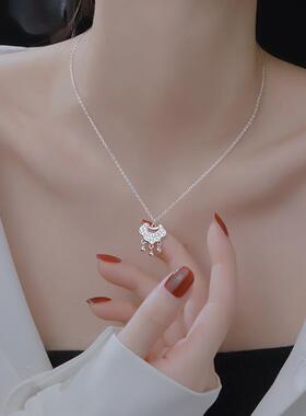 MaisonCleo纯银平安锁项链女