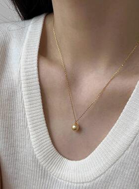 MaisonCleoS925纯银珍珠锁骨链