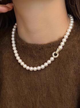 MaisonCleo轻奢短款珍珠毛衣链