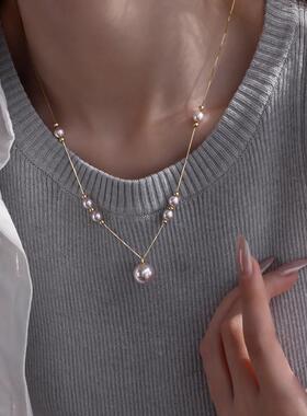 MaisonCleo925纯银珍珠锁骨链