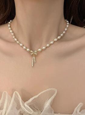 MaisonCleo珍珠镶钻蝴蝶结项链