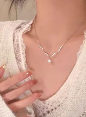 MaisonCleo925银珍珠毛衣链