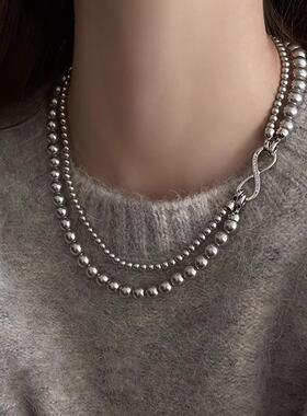 MaisonCleo珍珠双层叠戴锁骨链