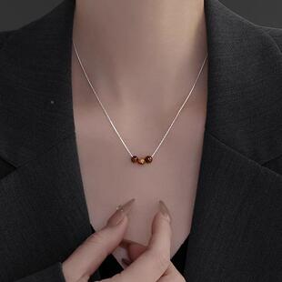 MaisonCleo「简约迷人」气质S925三色宇宙项链女生夏天流苏锁骨链