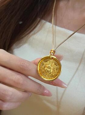 MaisonCleo轻奢沙金罗盘毛衣链