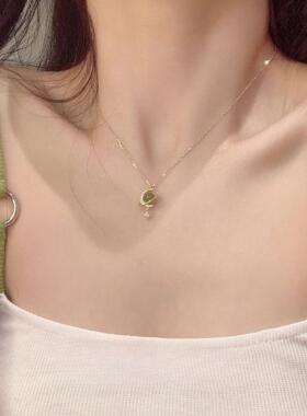 MaisonCleo925银和田玉锁骨链