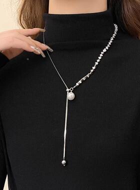 MaisonCleo碎银珍珠锁骨链女
