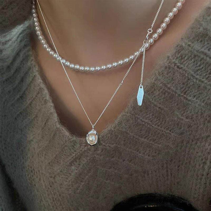 MaisonCleo「气质加分」S925纯银珍珠吊坠毛衣链女轻奢小众锁骨链