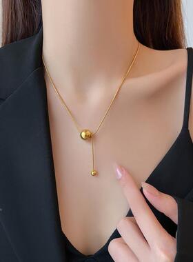 MaisonCleo小金球设计感锁骨链