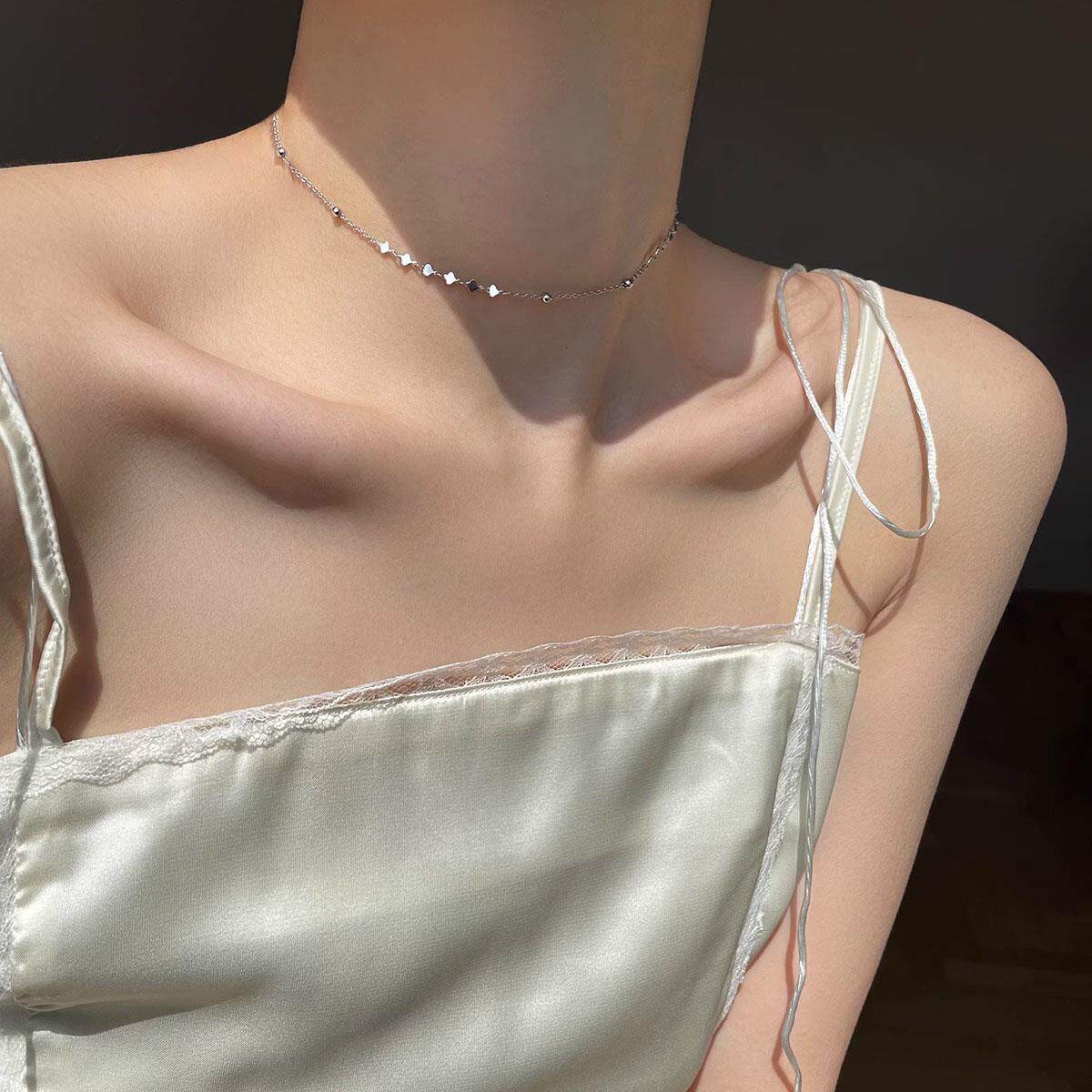 MaisonCleo「浪漫仙气」气质S925纯银爱心项链女百搭短款锁骨链潮