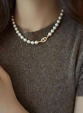 MaisonCleo轻奢珍珠锁骨链女