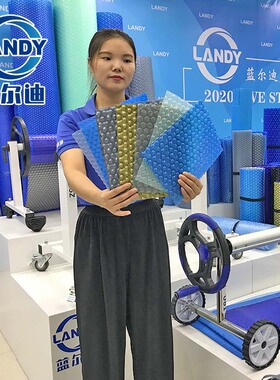 蓝色PE泳池保温防尘盖膜 加厚儿童泳馆厂家供应Pool bubble cover