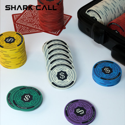 SHARKCALL德州扑克稻田系列陶瓷筹码套装高端39/43mm面值可定制