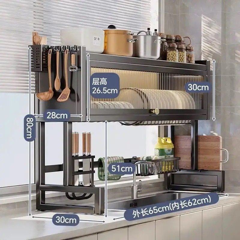 厨房置物架台面碗碟防尘沥水架多功能水池简易碗柜收纳神器,厨房/烹饪用具,水槽置物架,淘宝优惠券,粉丝福利购,淘宝优惠卷