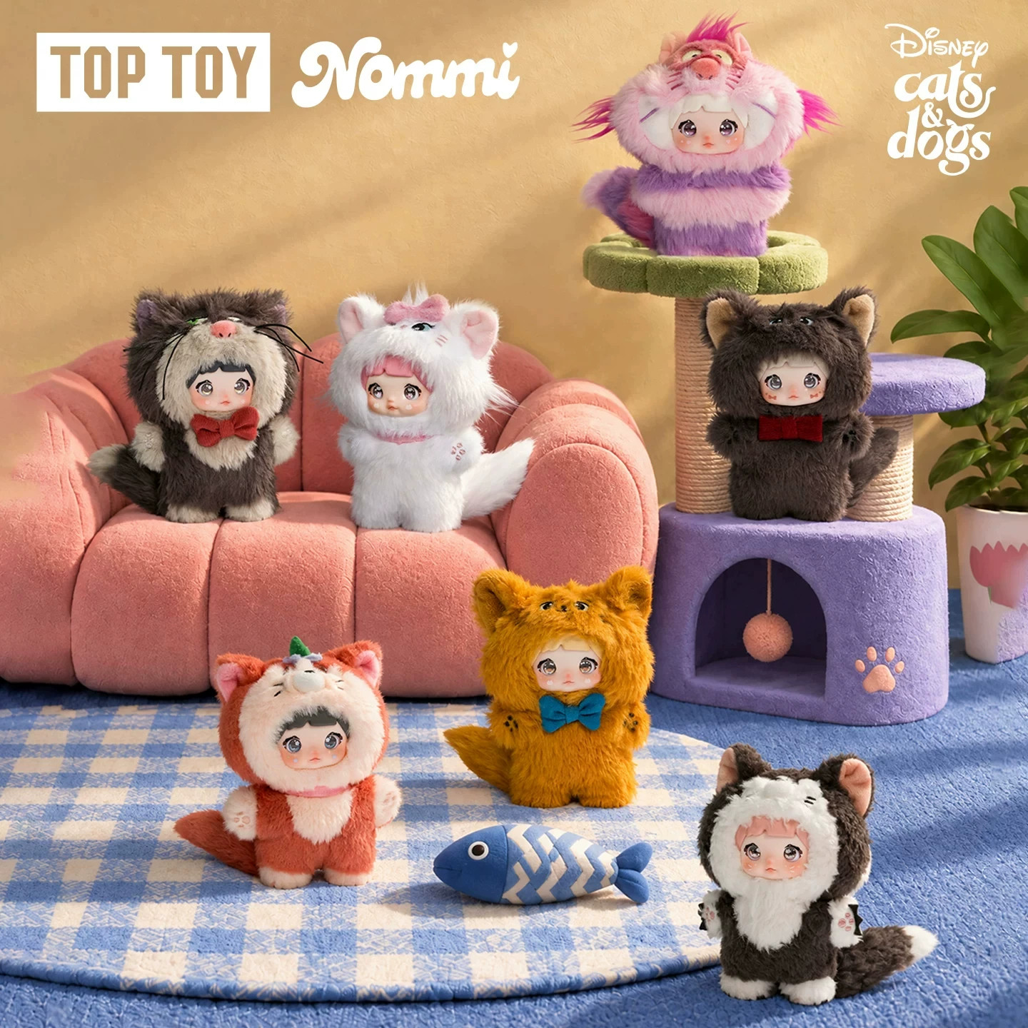 现货TOPTOY Nommi糯米儿x迪士尼绮梦喵语全身系列盲盒毛绒挂件女
