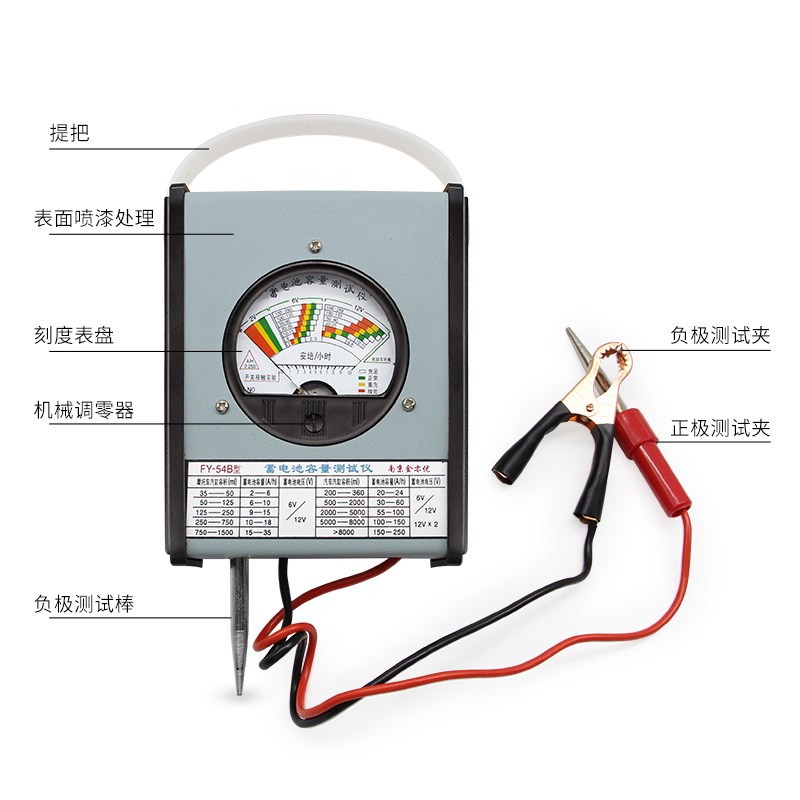 现货速发电动车汽车蓄FY54B测试仪电瓶容量检测仪6v12v电瓶表放电