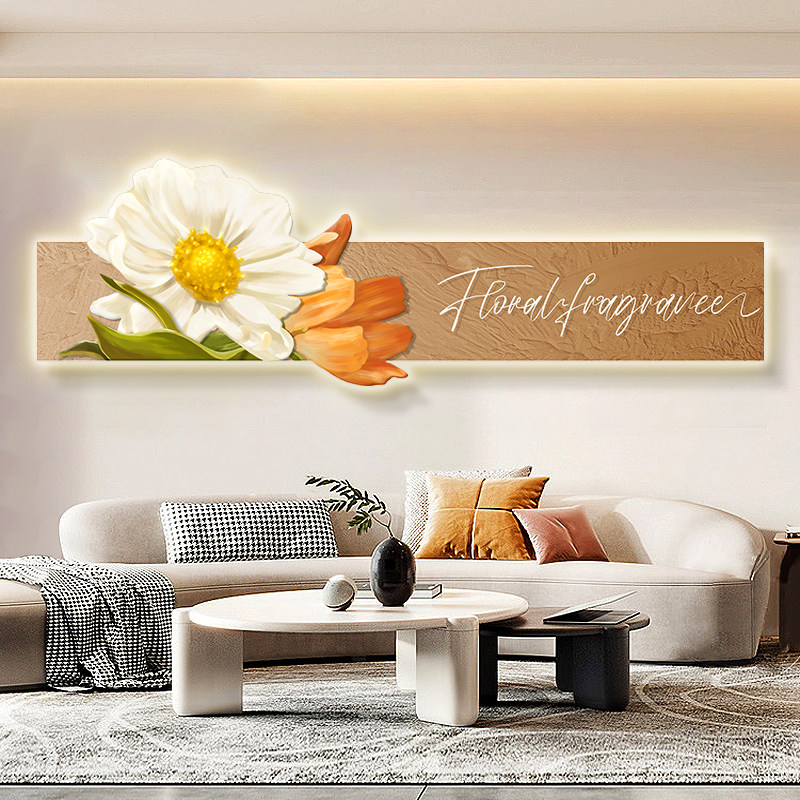 速发简约客厅装墙画花朵发光壁画卧室挂画沙发背景饰灯画,家居饰品,氛围画/灯画,淘宝优惠券,粉丝福利购,淘宝优惠卷