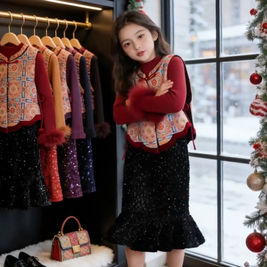 女童裙子冬季2025新款儿童半身裙冬装年服女童亮片公主中长裙,童装/婴儿装/亲子装,半身裙,淘宝优惠券,粉丝福利购,淘宝优惠卷