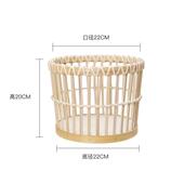 9qxc森空间篮子装 饰摆件藤编筐子奶油风大号编织水果收纳筐脏衣篮