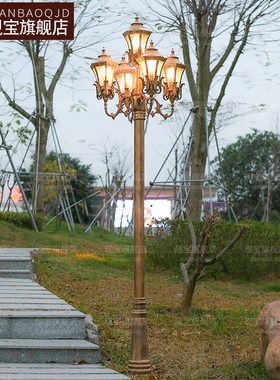 小区路灯欧式复古ledq户外防水景观灯室外别墅花园高杆草坪庭院灯