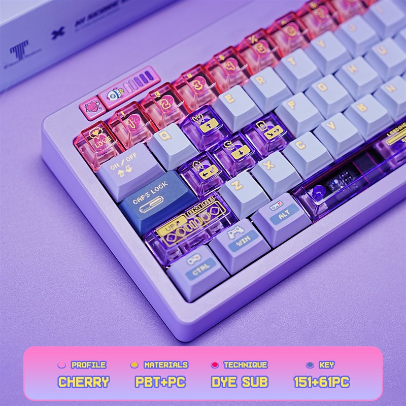 泰坦国度高分少女主题键帽151/38键原厂高度PBTM+PC透光made68键