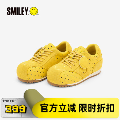 SMILEY笑脸黄色波点女南瓜阿甘鞋