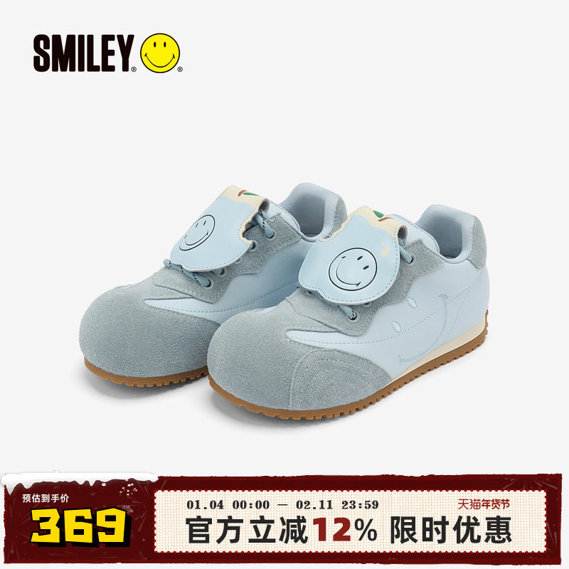 SMILEY笑脸灰蓝小苹果翻盖厚底增高女大头华夫底阿甘鞋运动休闲鞋,女鞋,时尚休闲鞋,淘宝优惠券,粉丝福利购,淘宝优惠卷