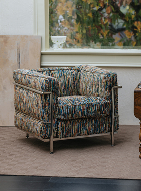 家庭罗曼史 光谱漫游中古休闲椅LC2意式高定轻奢客厅书房单人沙发