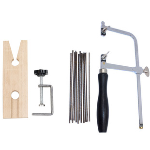 U形曲线锯弓 木台夹具金工迷你功夫台 DIY模型蜡模切割锯条 3件套